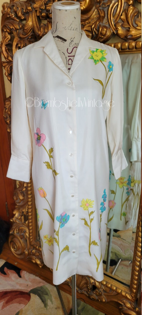 Vintage 60's Miss Serbin Mod Floral Shirtdress - image 6