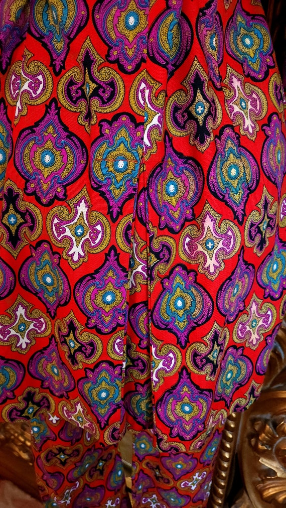 1960's Mod Bell Bottom Pant Suit with Tunic and Belt Gem