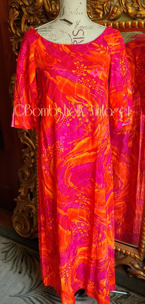 Vintage 60's Tiki Togs Suva Fiji Dayglow Psychedli