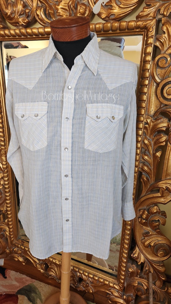 Vintage 70's Mens Dee Cee Brand Pale Plaid Western