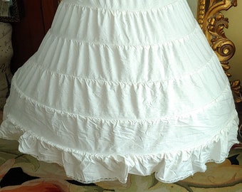 Vintage 50&#39;s White Cotton Hoops! My Dear 6 Hoop Petti Coat