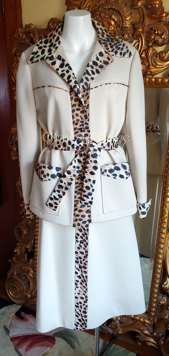 Vintage 70's Lilli Ann Knit 3 Piece Suit with Sati