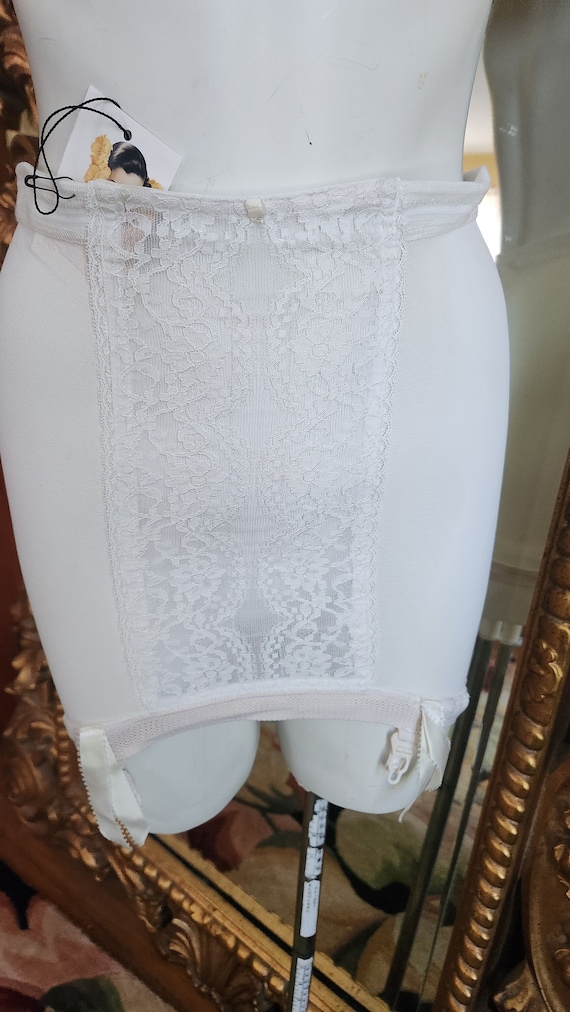 Vintage 60's Vassarette White Open Bottom Girdle Dead… - Gem