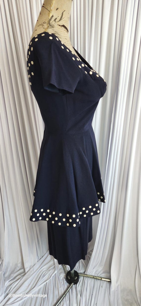 navy blue retro dress Prom Dress Retro Navy Dress Vintage Navy Blue Prom Dress Sexy Mermaid 17th Birthday Outfits