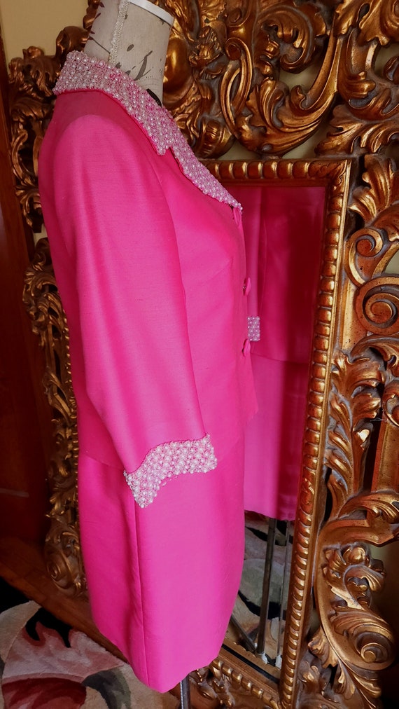 Hot Pink Vetican Silk Suit Set