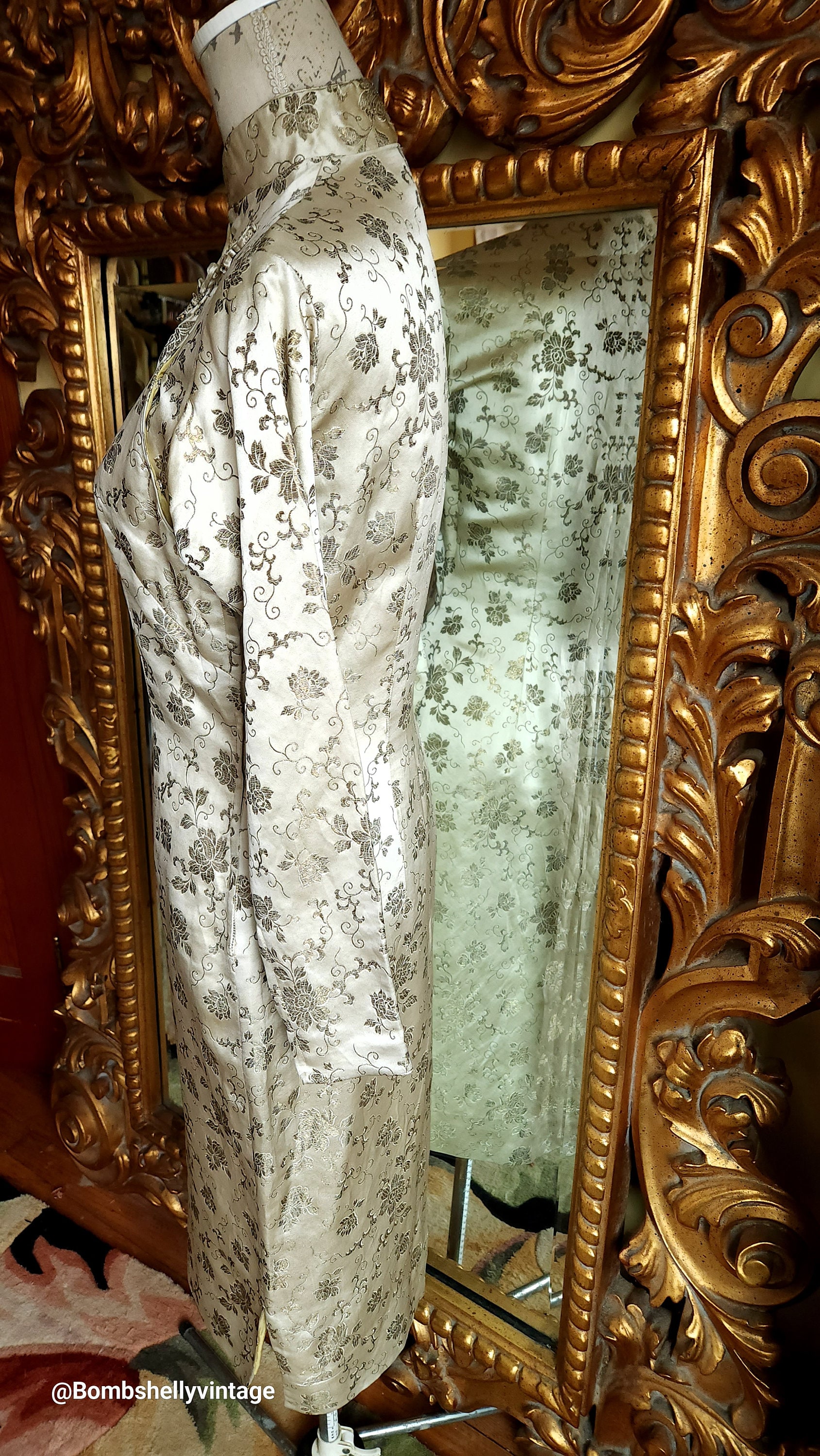 Vintage 60's Lord & Taylor Dynasty Beige Silk Brocade