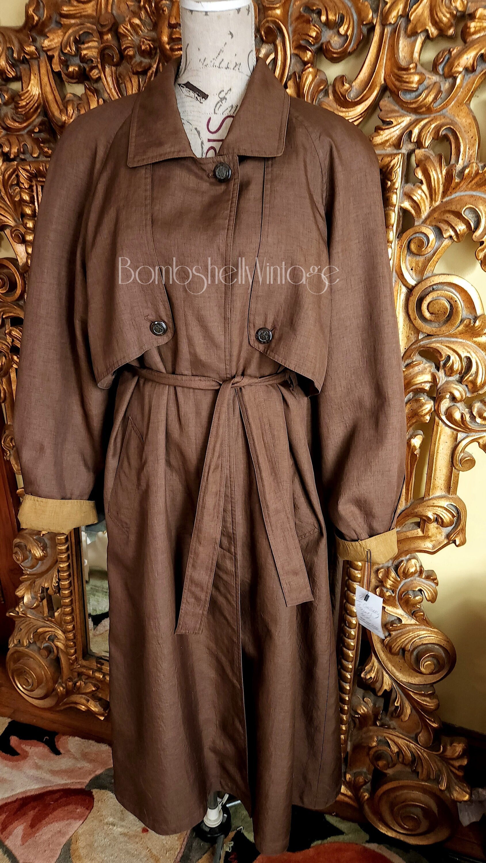 Vintage 80's J. Gallery Brown All Weather Oversized Trench Vintage 80's J. Gallery Brown All Weather Oversized Trench
