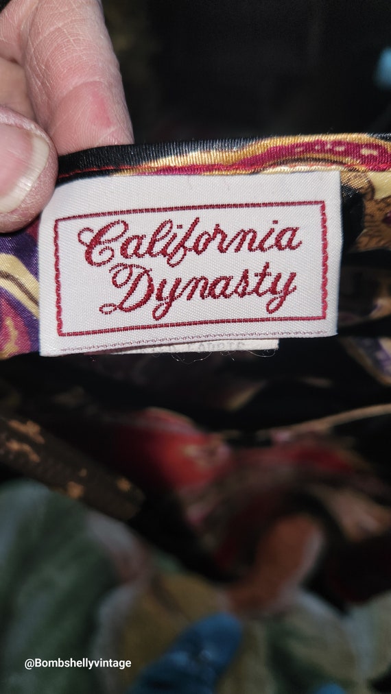 Vintage 80's California Dynasty Red & Black Silky… - image 5