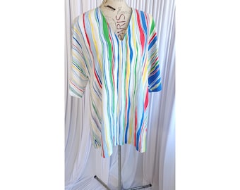 Vintage jaren 70 I Magnin & Co gestreepte strandjurk