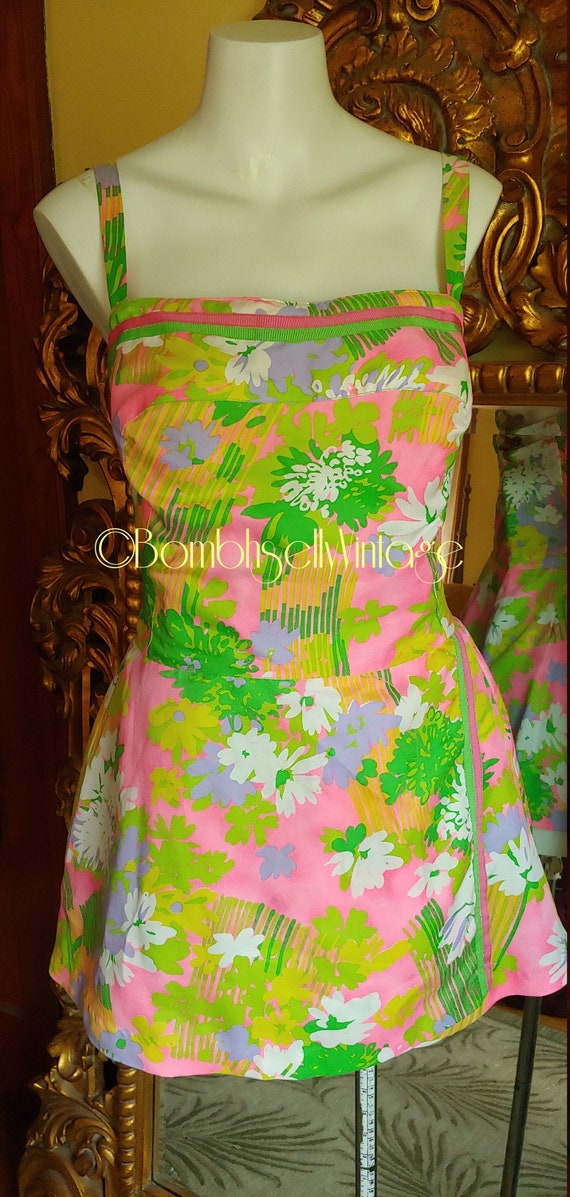 Vintage 60's Gabar Floral Playsuit Large size!