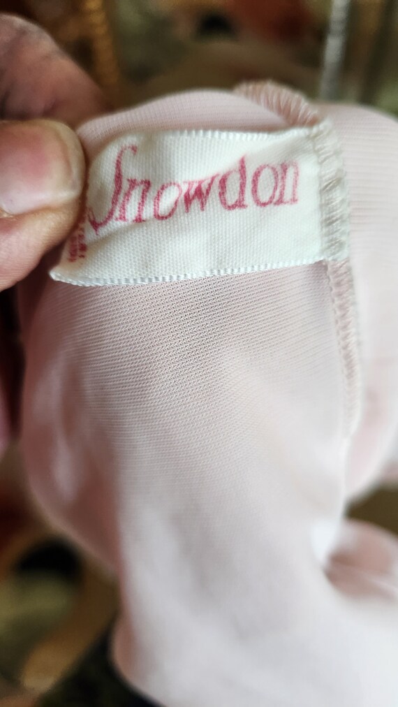 Vintage 50's Snowdon Pale Pink Chiffon and Lace B… - image 9