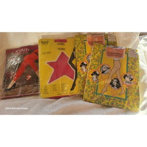 Vintage 70&#39;s Sears Pantyhose & 80&#39;s Tights Lot 4 pairs XL sizes
