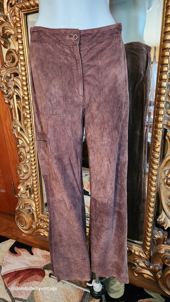 Vintage 90's Lily Pulitzer Brown Suede Cargo Pants