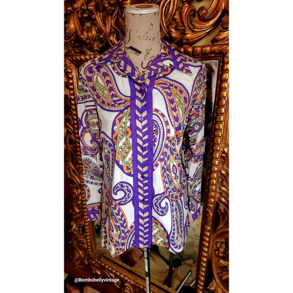 Vintage 60's Alex Colman Pyschedelic Polyester  B… - image 1