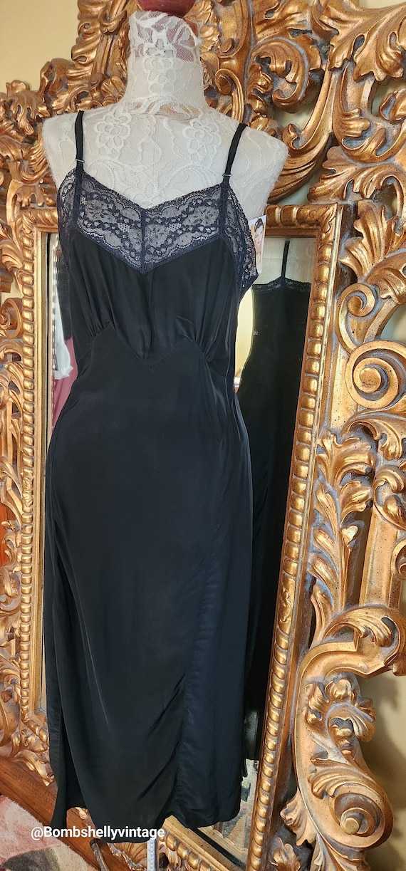 Vintage 40's Miss Swank Black Dress Slip