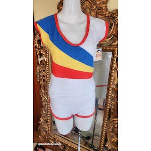 Vintage 70&#39;s Ivory Brand Rainbow Terricloth Short Shorts and Top