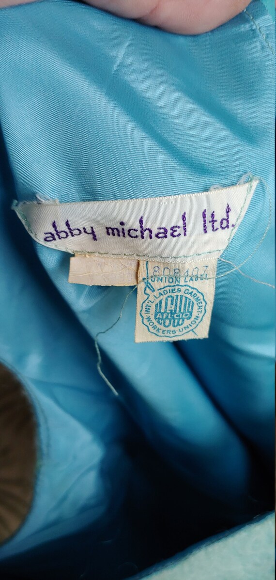 Vintage 1960's Abby Michael Ltd Light Blue Mohair… - image 6