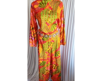 Vintage 60er Jahre Donley Setaball Psychedelic Barktuch Overall