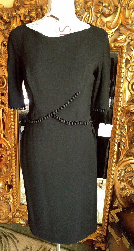 Beautiful Vintage 1960's Unique Black Cocktail Dre