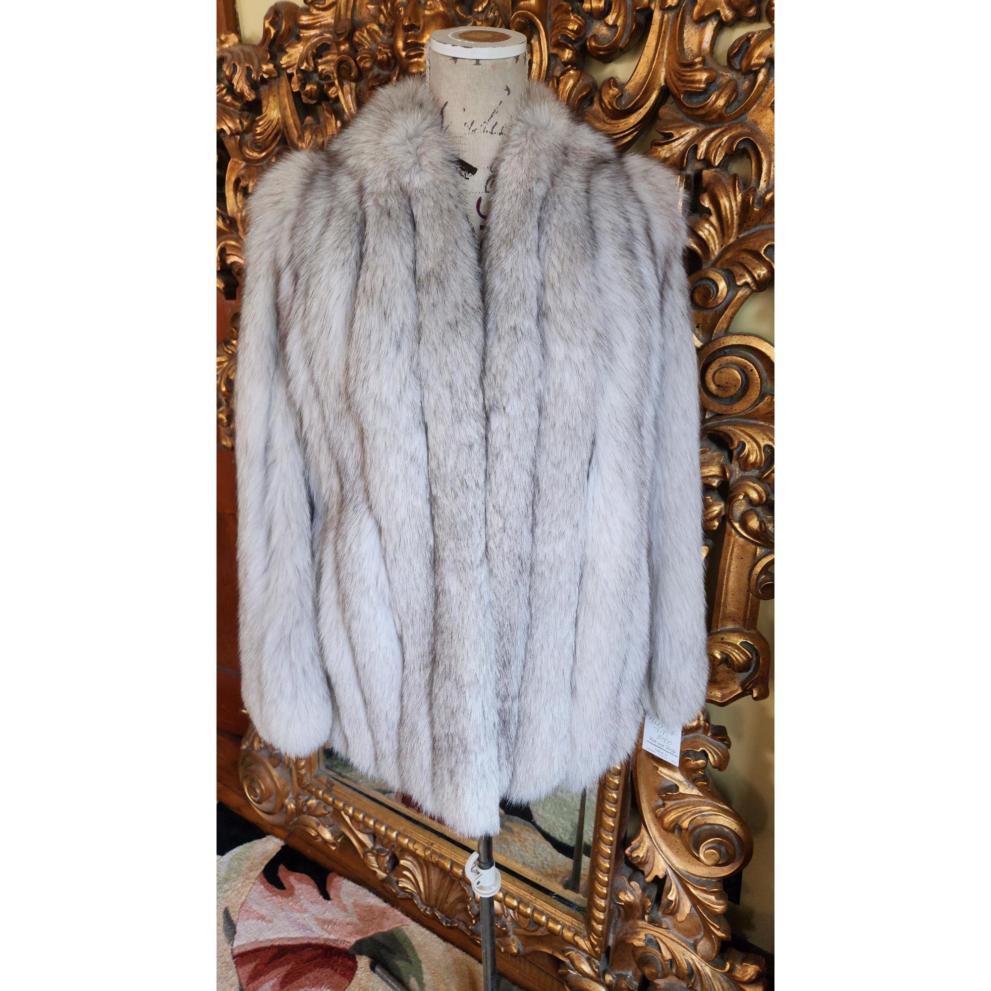 Vintage 80's Leafgren Genuine Blue Fox Fur Jacket - Etsy