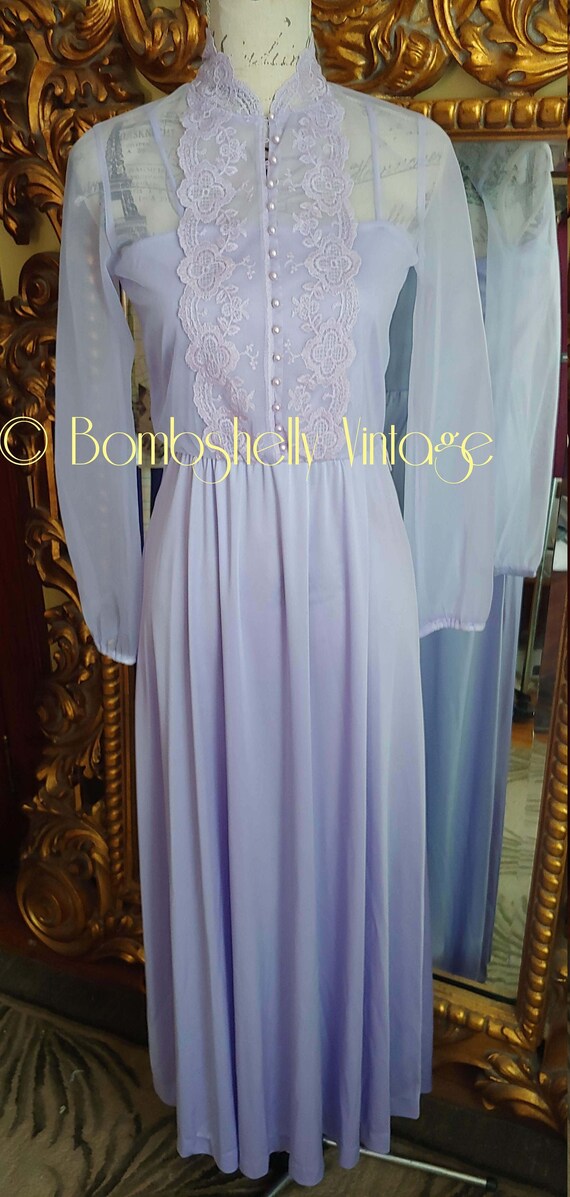 Vintage 70's JC Penny Lavender Lace Gown