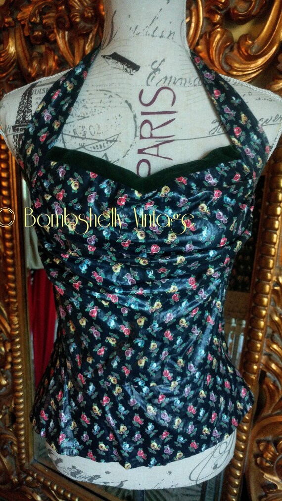 Beautiful Vintage 1950's Polished Cotton Floral Ha