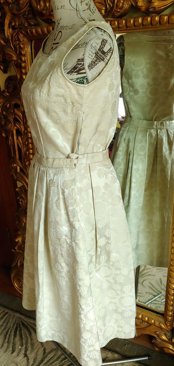 Vintage 50's Magestic Cream Silk Brocade Skirt Set - image 5