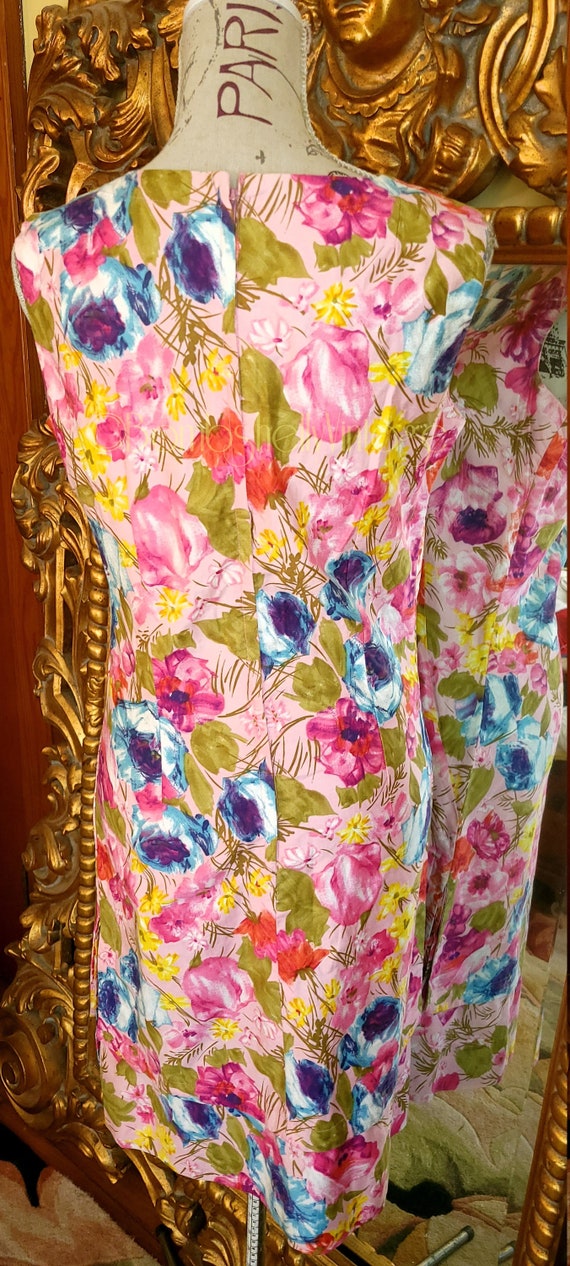 Vintage 60's American Golfer Cotton Floral Sheath… - image 3