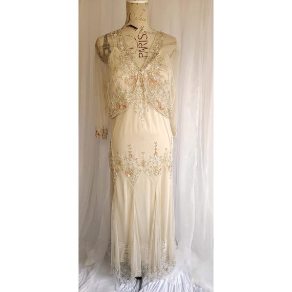nude chiffon dress Azazie Gala Wedding Dress