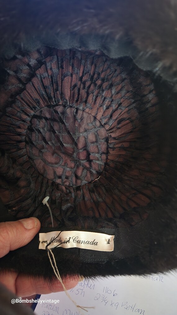 ヴィンテージ ミンク帽子 ヴィンテージ 50 年代 ブラウン カナディアン ミンク フェズ ハット