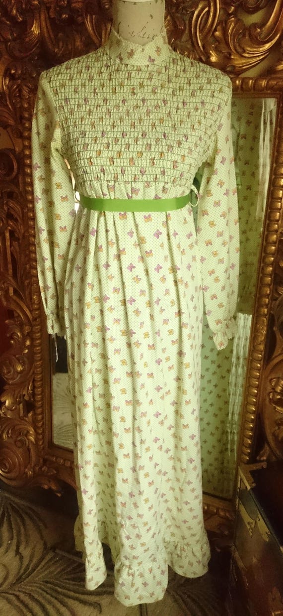 Vintage 1960's JC Penny Fashions Smocked Butterfly