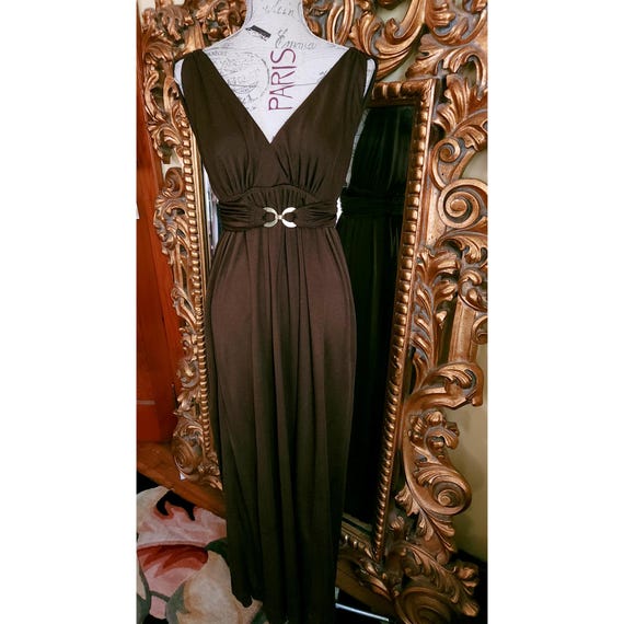 chinese dress ladies Reese Espresso Slinky Maxi Dress main image 1