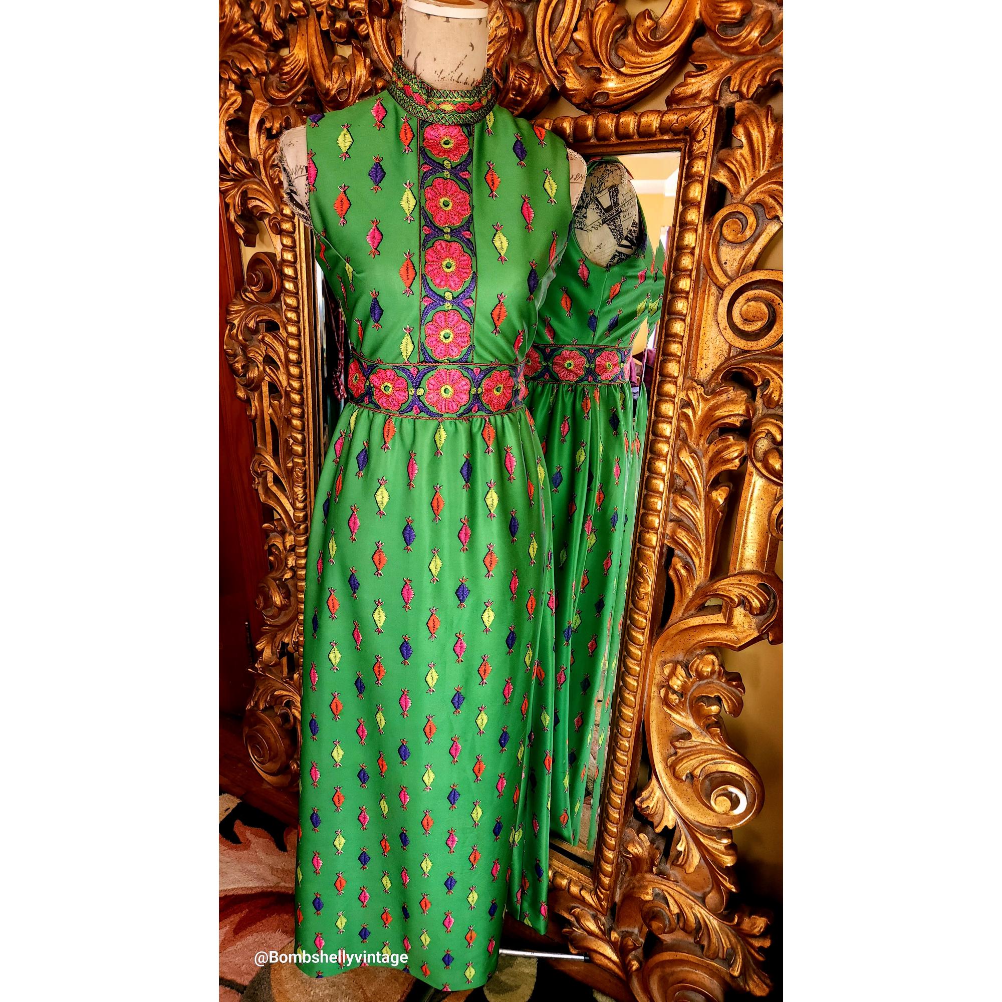 Vintage 70's Emilio Borghese Jade Green Mod Maxi Dress - Etsy Vintage 70's Emilio Borghese Jade Green Mod Maxi Dress - Etsy