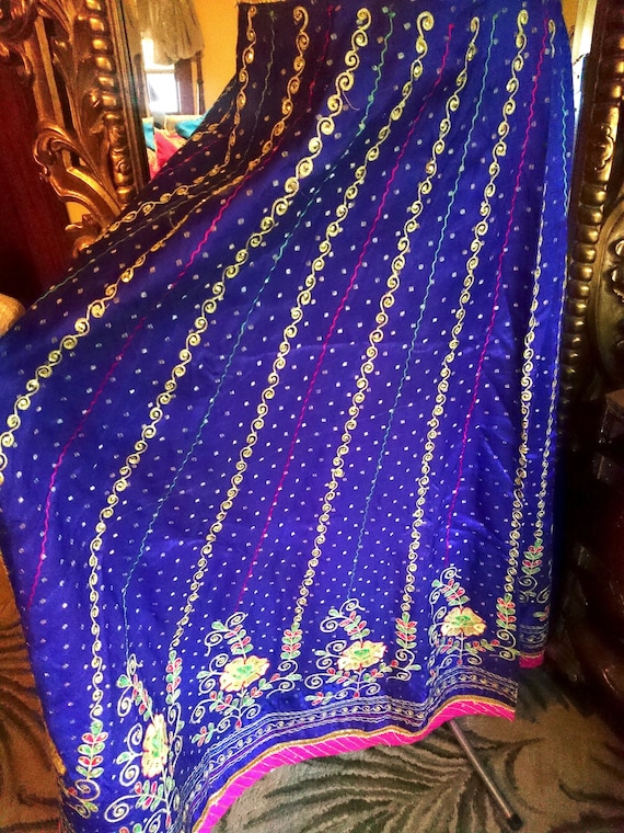 Vintage Indian Lehenga Sequined Embroidered long S