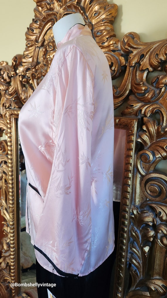 Vintage 50's Pink & Black Asian Inspired Pajamas - image 7