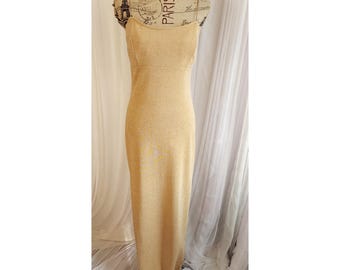 Vintage 90's Jump Apparel Co Gold Sparkle Stretch Gown