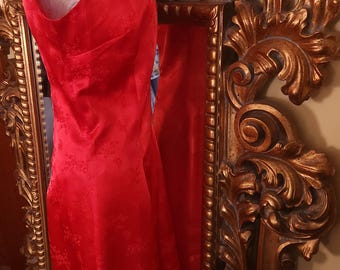 Vintage 80's Fredericks of Hollywood Red Satin Cheongsam Dress - Etsy