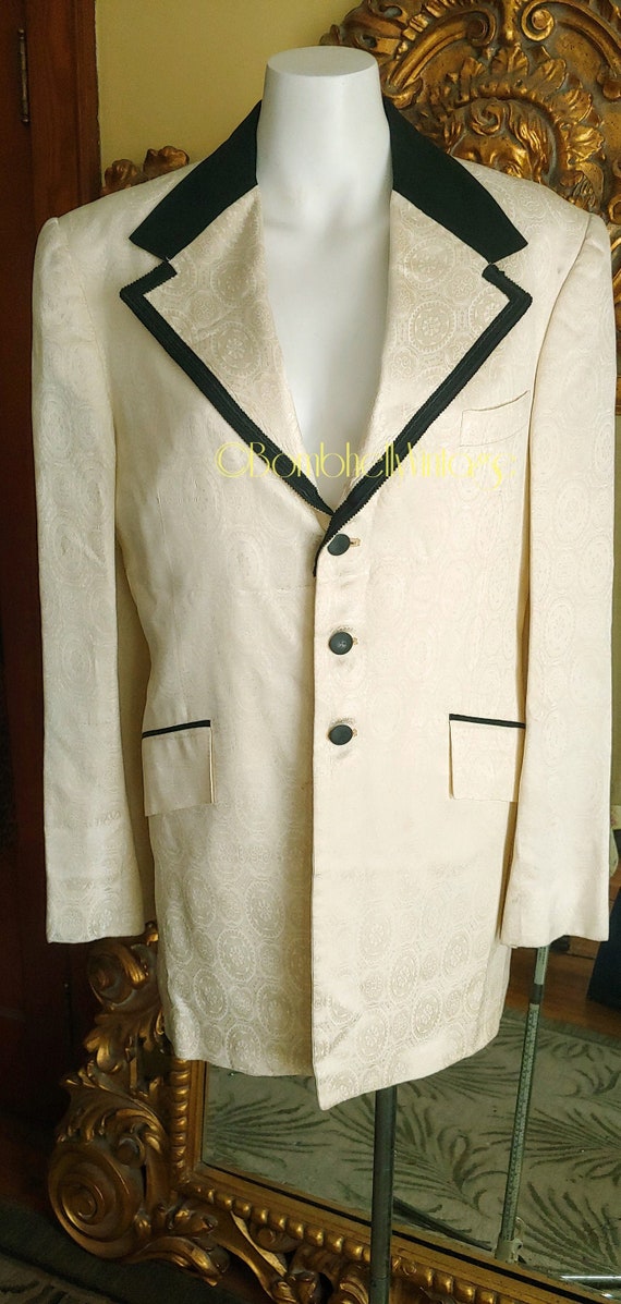 Vintaage Mens 50's First Nighter White Satin Broca