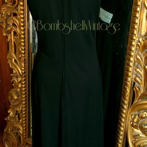 Vintage 70's Julie Miller Black Goddess Gown with Metallic Trim image 3