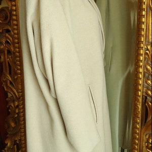 Vintage 1950's Bernhard Altmann House of Cashmere Beige Coat with Brown Mink Collar image 2