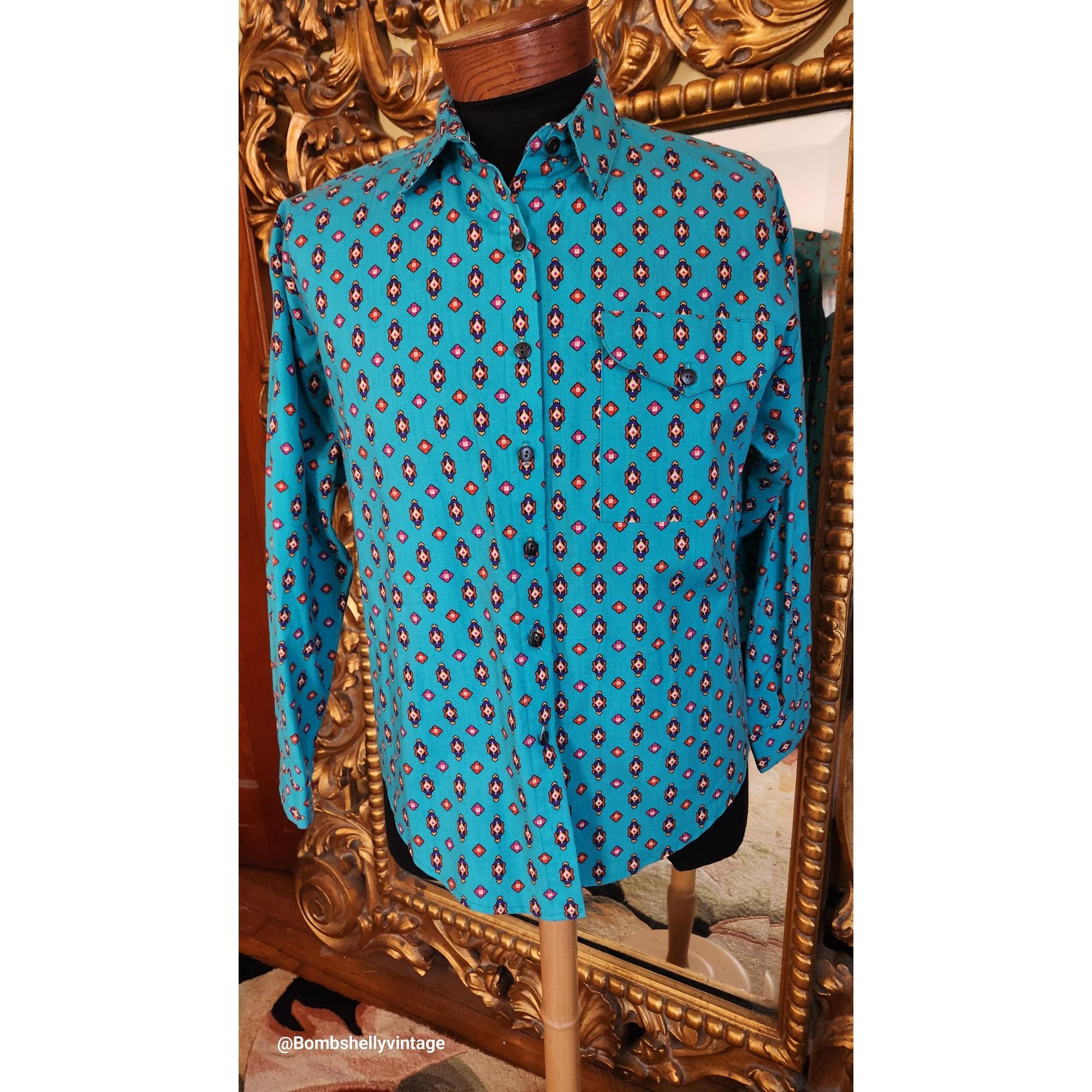 Vintage Circle T by Marilyn Lenox Western Long Sleeve Button