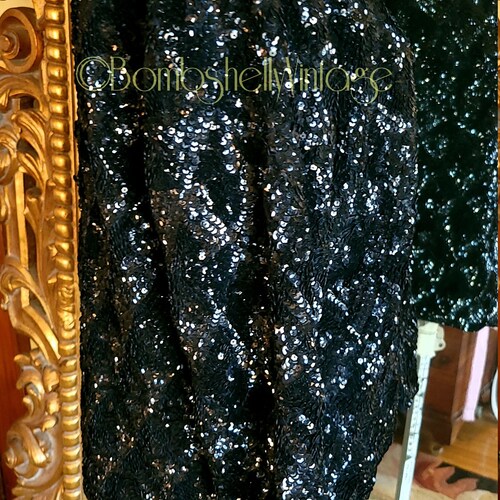 Vintage 60's Heavily Sequined shops Black Cocktail Jacket