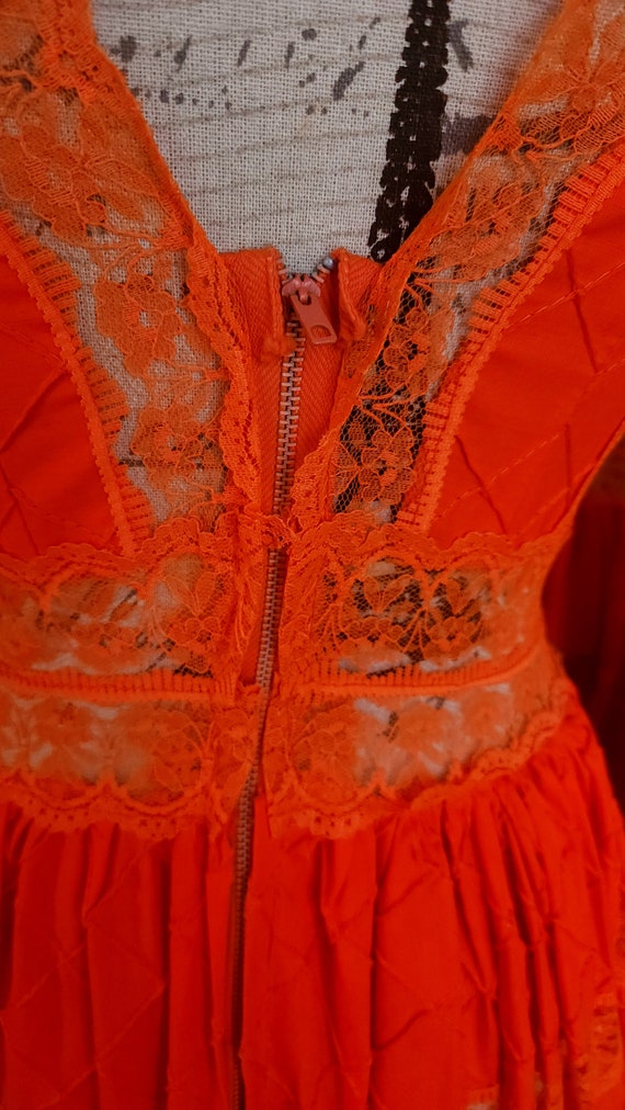 Vintage 60's Orange Mexican Wedding Dress - image 6