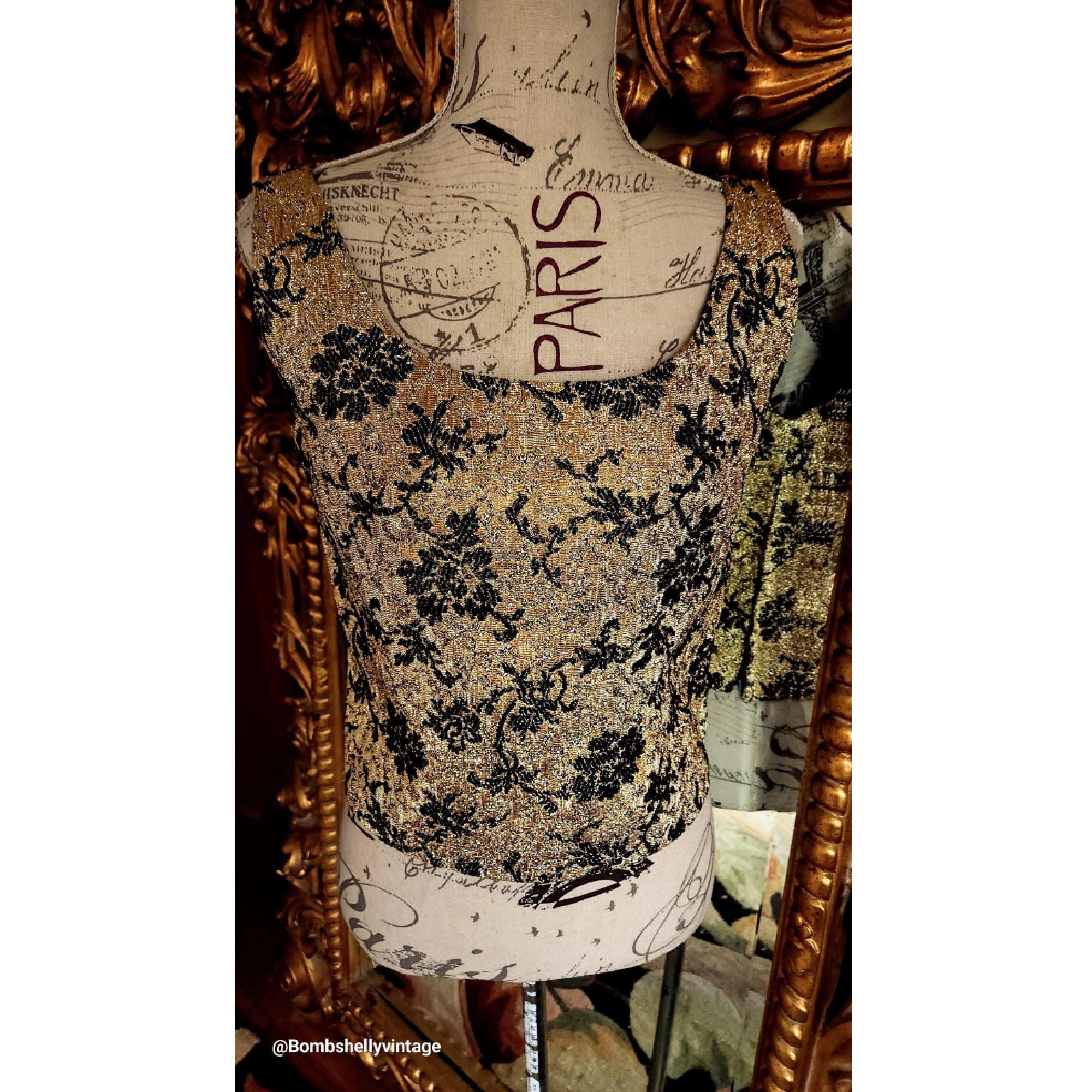 Débardeur Rockabilly Noir à Strass - Taille M - Neuf Sans étiquettes - Style Pin-up