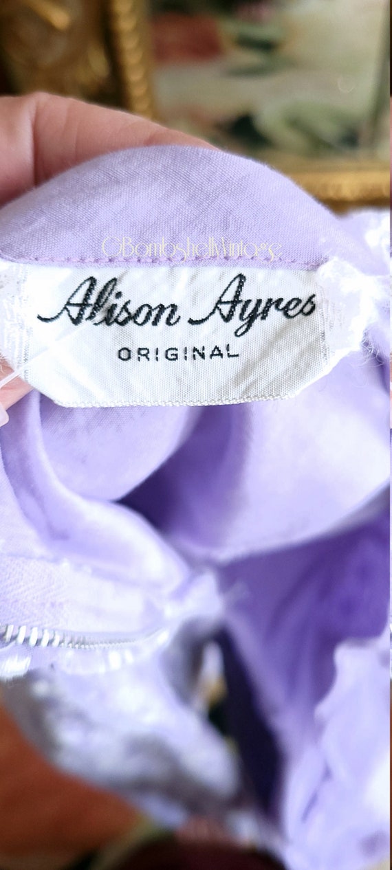 Vintage 50's Alison Ayers Lavender Eyelet Wiggle … - image 7