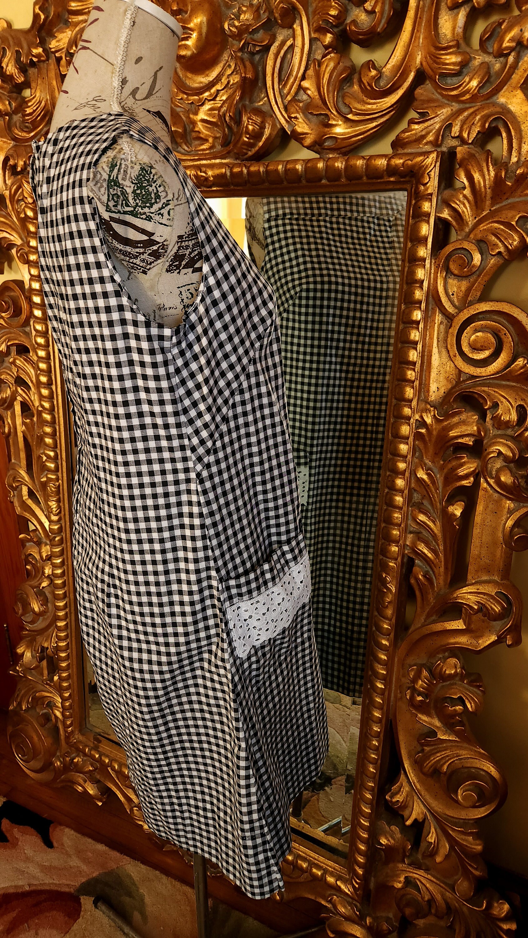 Vintage 60's Black & White Gingham Check Shift Dress - Etsy