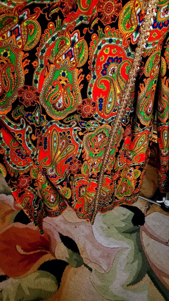 Vintage 60's Mod Paisley Palazzo Jumpsuit - image 5