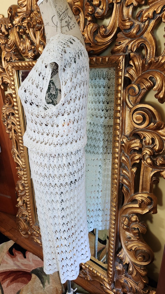 Vintage 70's White Crochet Dress - image 2