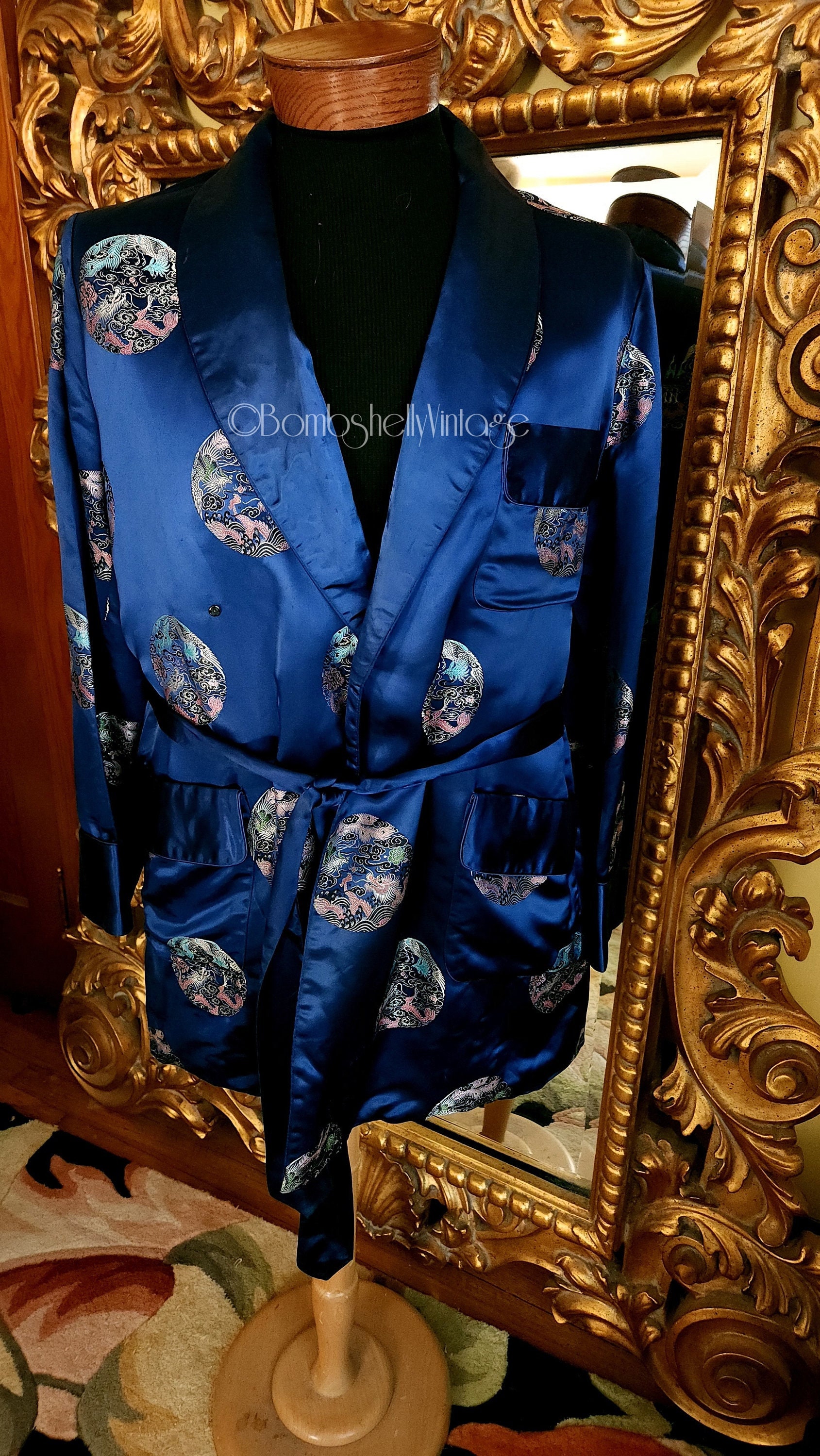 Silk Smoking Jacket Etsy