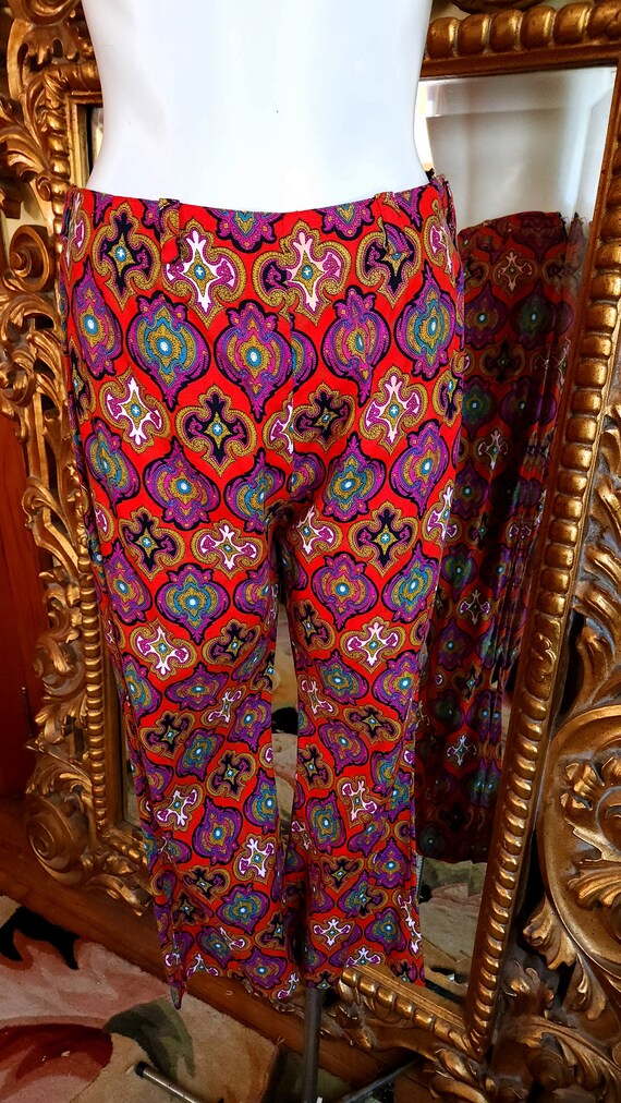 1960's Mod Bell Bottom Pant Suit with Tunic and Belt Gem